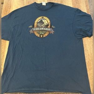 VTG 90s Y2k Prairie Mountain COLORADO Faded Gray Mountain Rockies T-Shirt 2XL